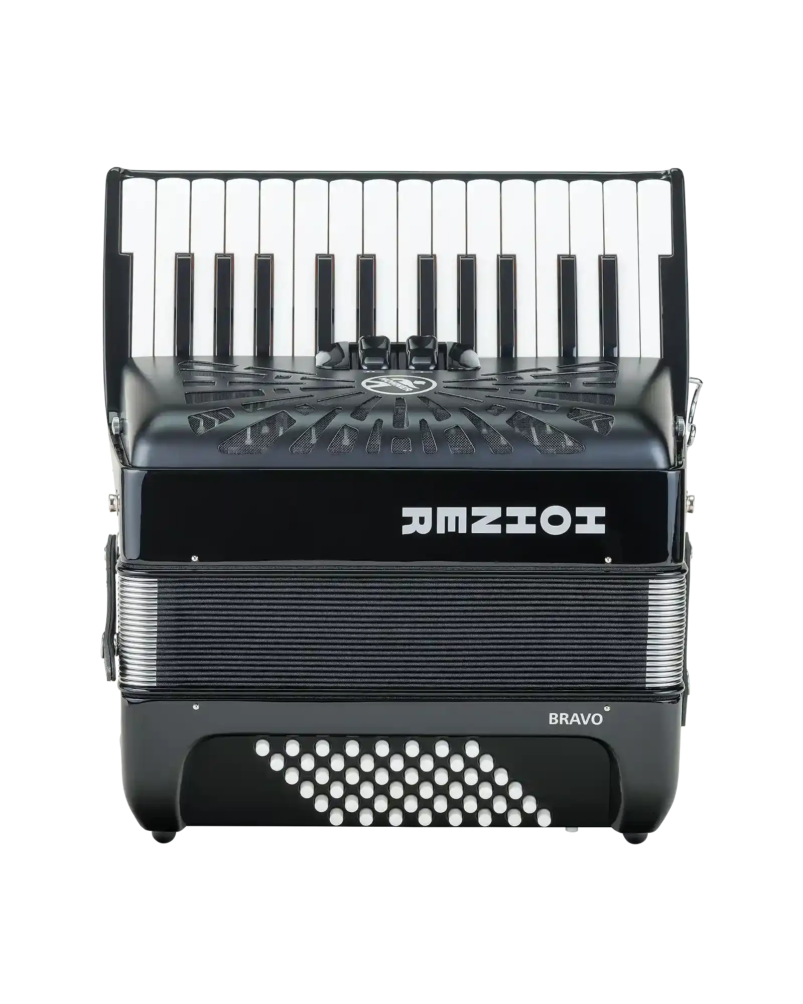 Acordeón Cromático Hohner A16522 Bravo II 48 Bajos - Negro con Funda