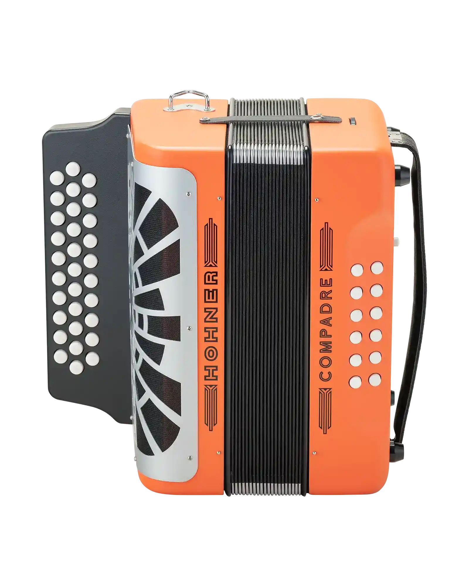 Acordeón Diatónico Hohner A48251 Compadre Sol-Do-Fa - Naranja con Funda
