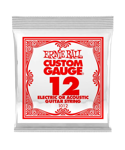 Cuerda Ernie Ball Custom Gauge 1012 de Acero para Guitarra Acústica y Eléctrica .012 (6 pzas)