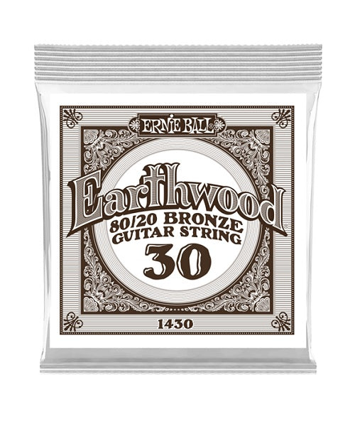 Ernie Ball Cuerda "Earthwood 80/20" 1430(6) para Guitarra Acústica, Calibre 0.030, Bronce