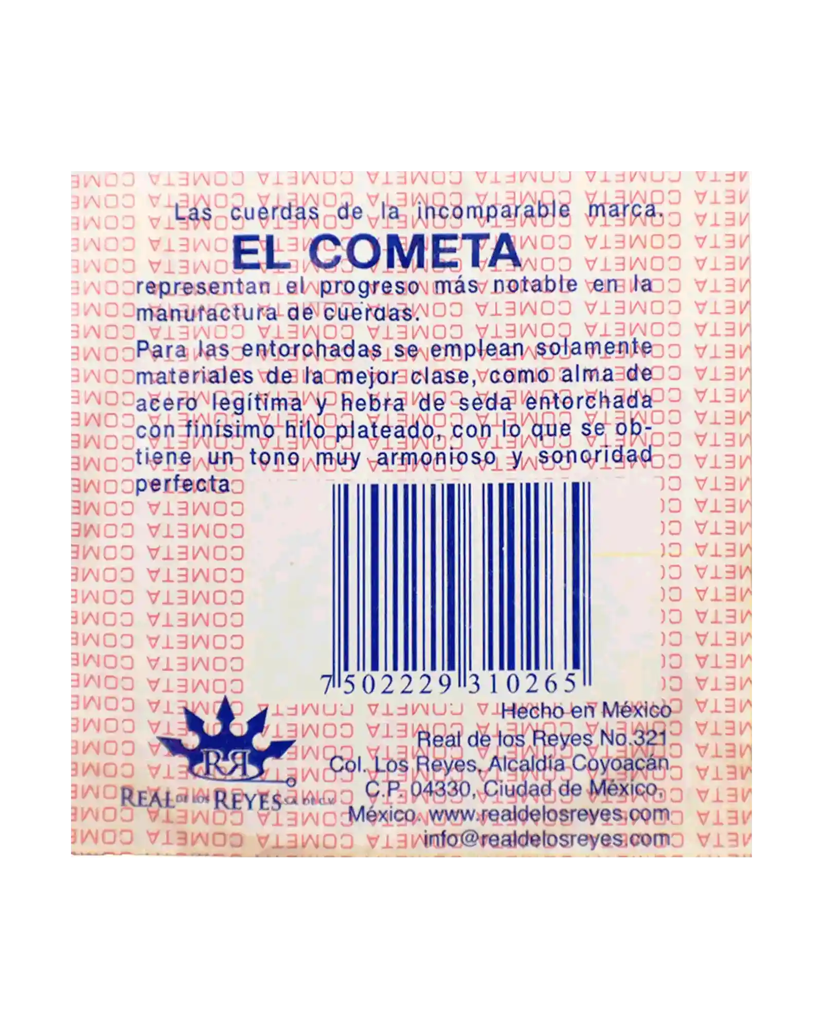 Cuerda El Cometa COGS-501S-6 para Guitarra Acústica, 2da, Acero Estañado Sin Borla, 6 piezas