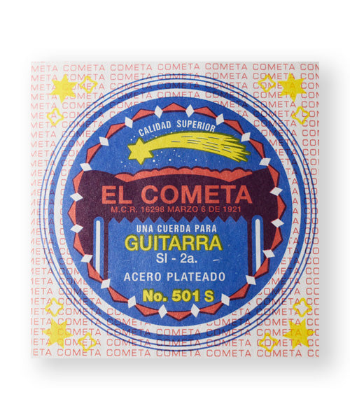 El Cometa Cuerda 501S(12) para Guitarra Acústica, 2da, Acero Sin Borla