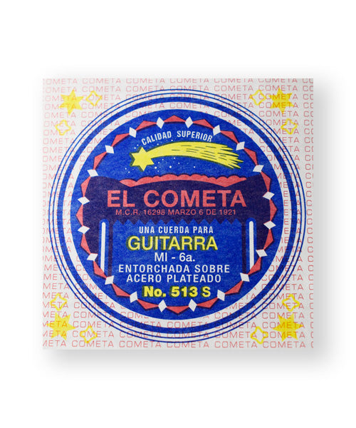 Cuerda El Cometa COGS-513S-6 para Guitarra Acústica, 6a, Entorchado Cobre Plata Sin Borla, 6 piezas