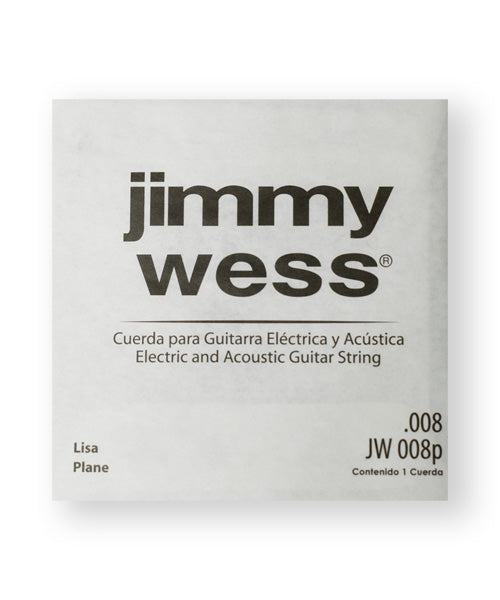 Cuerda Jimmy Wess JW-008P-6 Acero Estañado para Guitarra Acústica y Eléctrica .008 (6 pzas)