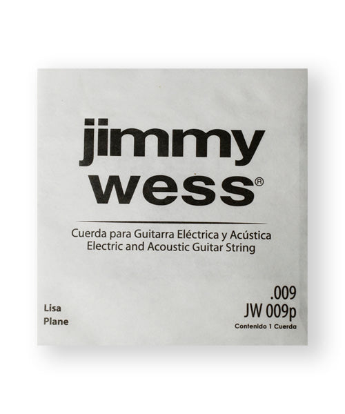 Cuerda Jimmy Wess JW-009P-6 Acero Estañado para Guitarra Acústica y Eléctrica .009 (6 pzas)