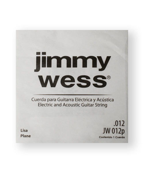 Cuerda Jimmy Wess JW-012P-6 Acero Estañado para Guitarra Acústica y Eléctrica .012 (6 pzas)