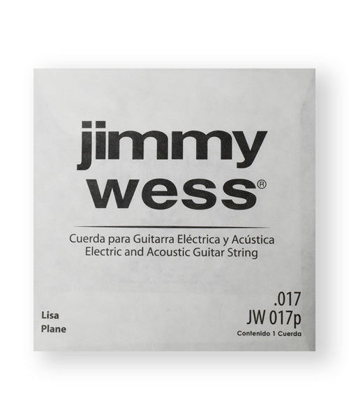 Cuerda Jimmy Wess JW-017P-6 Acero Estañado para Guitarra Acústica y Eléctrica .017 (6 pzas)