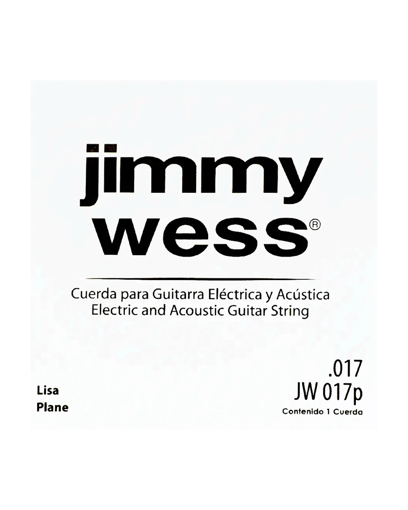 Cuerda Jimmy Wess JW-017P-6 Acero Estañado para Guitarra Acústica y Eléctrica .017 (6 pzas)