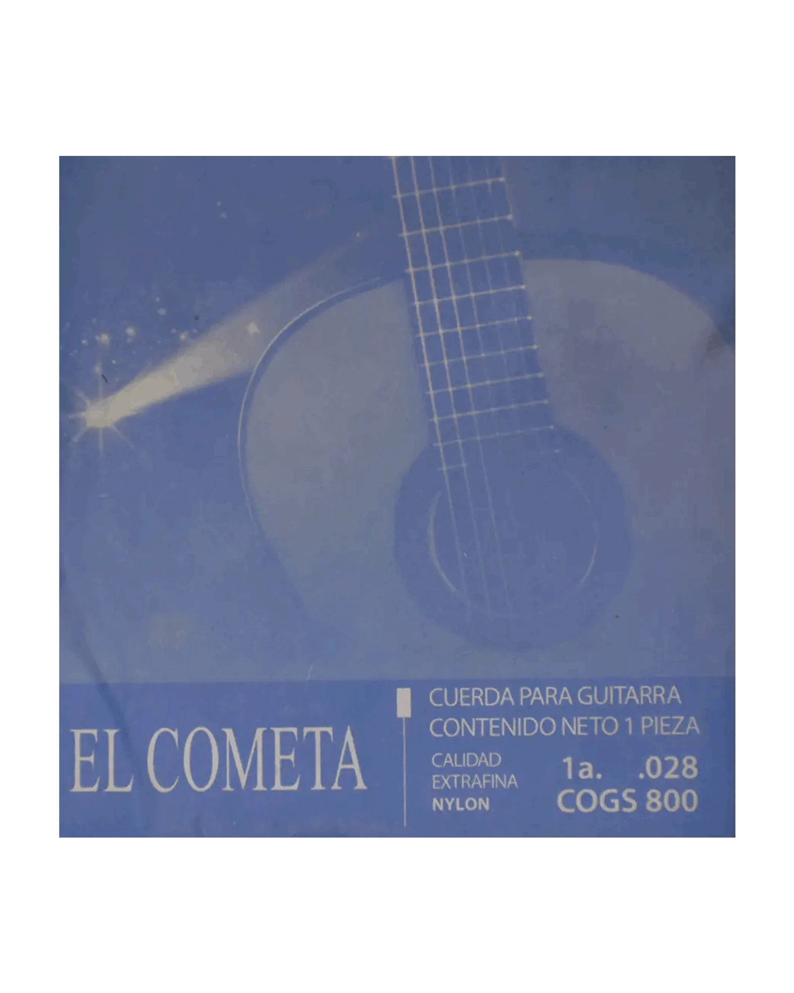 Cuerda El Cometa COGS-800-6 para Guitarra Clásica, 1A, Nylon Transparente con Borla, 6 piezas