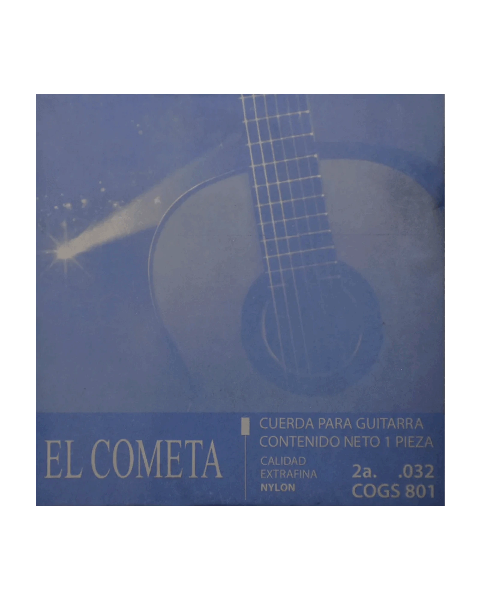 Cuerda El Cometa COGS-801-6 para Guitarra Clásica, 2A, Nylon Transparente con Borla, 6 piezas