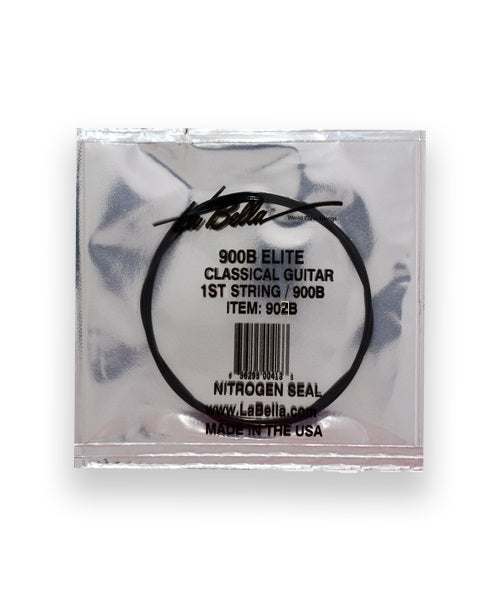 La Bella Cuerda "Golden" 902B(12) para Guitarra Clásica, 1A, Nylon Negro, 12 piezas
