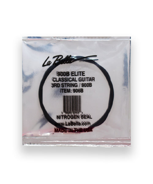 La Bella Cuerda "Golden" 906B(12) para Guitarra Clásica, 3A, Nylon Negro
