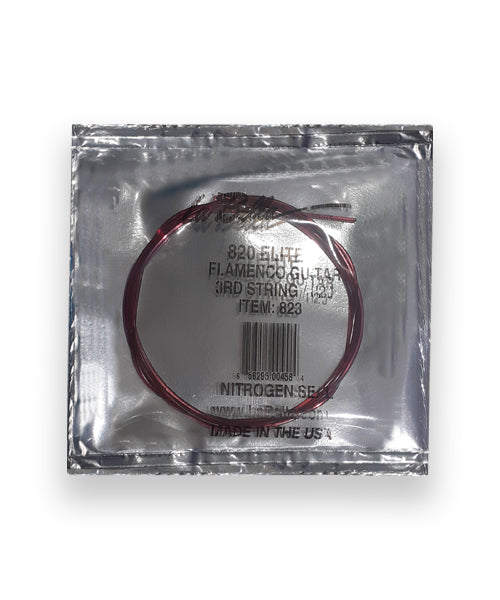 La Bella Cuerda "Flamenco" 823(12) para Guitarra Clásica, 3A, Nylon Rojo, 12 piezas