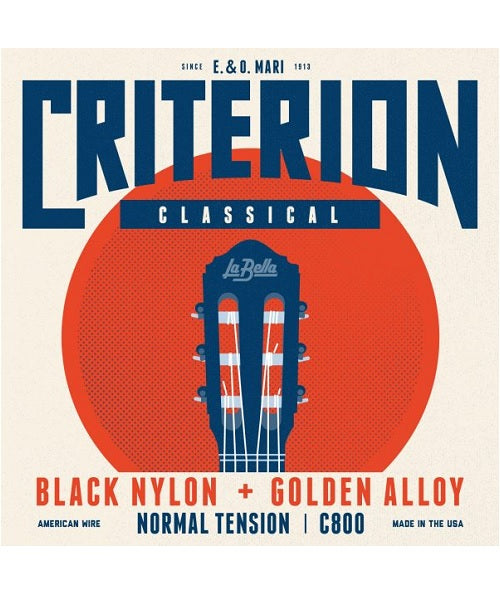La Bella Encordadura Para Guitarra Clásica Nylon Negro C800 Criterion