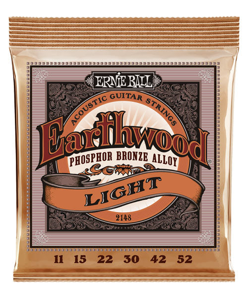 Encordadura Ernie Ball Earthwood Ligth Bronce Fosforado 2148 para Guitarra Acústica 11-52