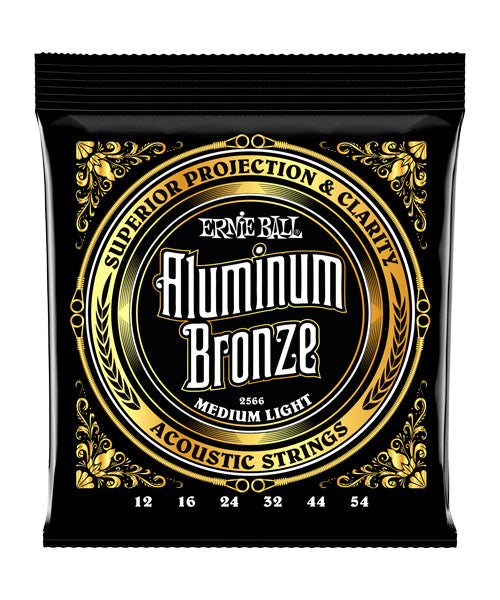 Encordadura Ernie Ball Medium Light Aluminum Bronce 2566 para Guitarra Acústica 12-54