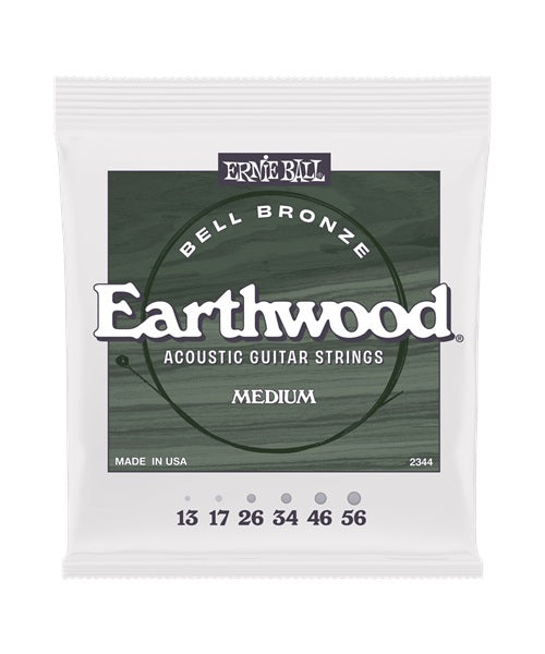 Encordadura Ernie Ball Earthwood Medium Bell Bronce 2344 para Guitarra Acústica 13-56