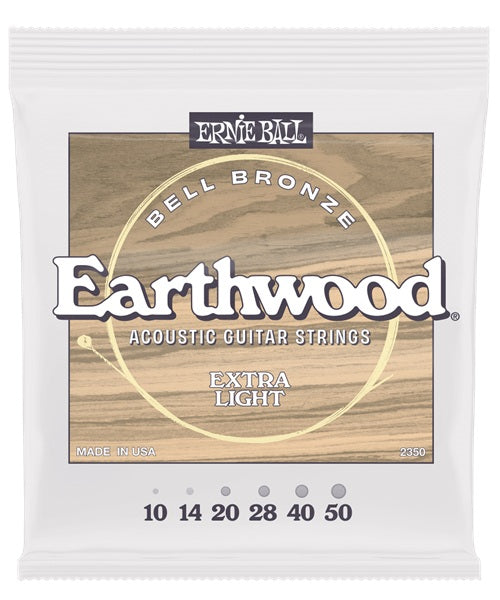 Encordadura Ernie Ball Earthwood Extra Light Bell Bronce 2350 para Guitarra Acústica 10-50