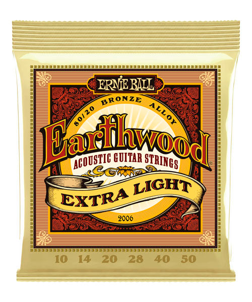 Encordadura Ernie Ball Earthwood Extra Light Bronce 80/20 2006 para Guitarra Acústica 10-50