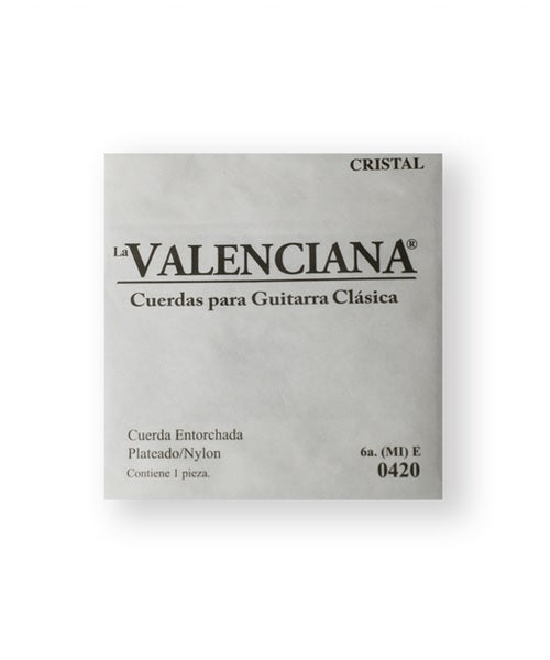 Cuerda La Valenciana VAGS-406-6 para Guitarra Clásica, 6A, Entorchado Cobre Plateado, 6 piezas