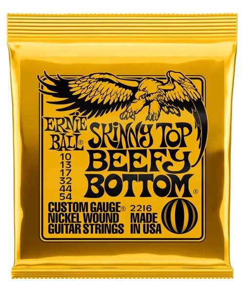 Encordadura Ernie Ball Skinny Top Beefy Bottom Slinky 2216 para Guitarra Eléctrica 10-54