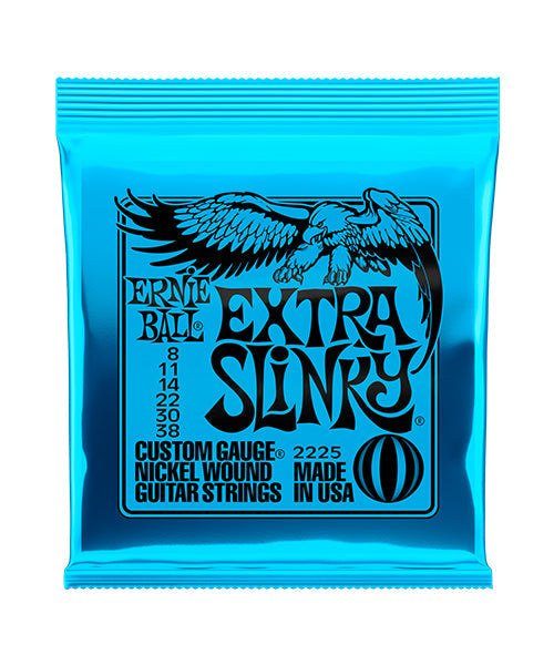 Encordadura Ernie Ball Extra Slinky 2225 para Guitarra Eléctrica 8-38