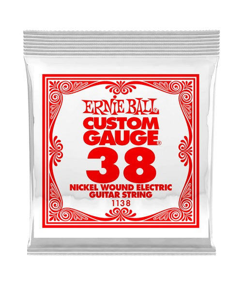 Cuerda Individual Ernie Ball Custom Gauge 1138 de Nickel para Guitarra Eléctrica .038 (6 pzas)