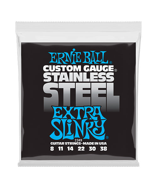 Encordadura Ernie Ball Extra Slinky Acero Inoxidable 2249 para Guitarra Eléctrica 8-38