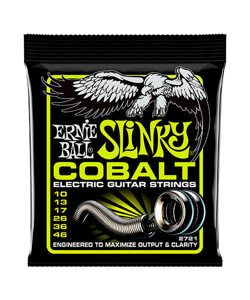 Encordadura Ernie Ball Regular Slinky Cobalt 2721 para Guitarra Eléctrica 10-46