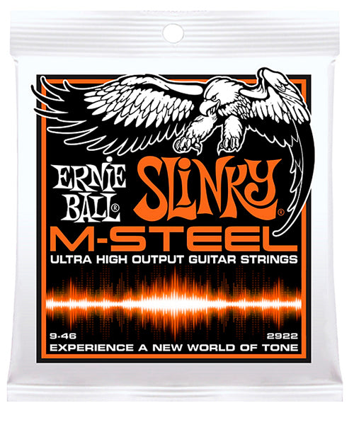 Encordadura Ernie Ball Hybrid Slinky M-Steel 2922 para Guitarra Eléctrica 9-46