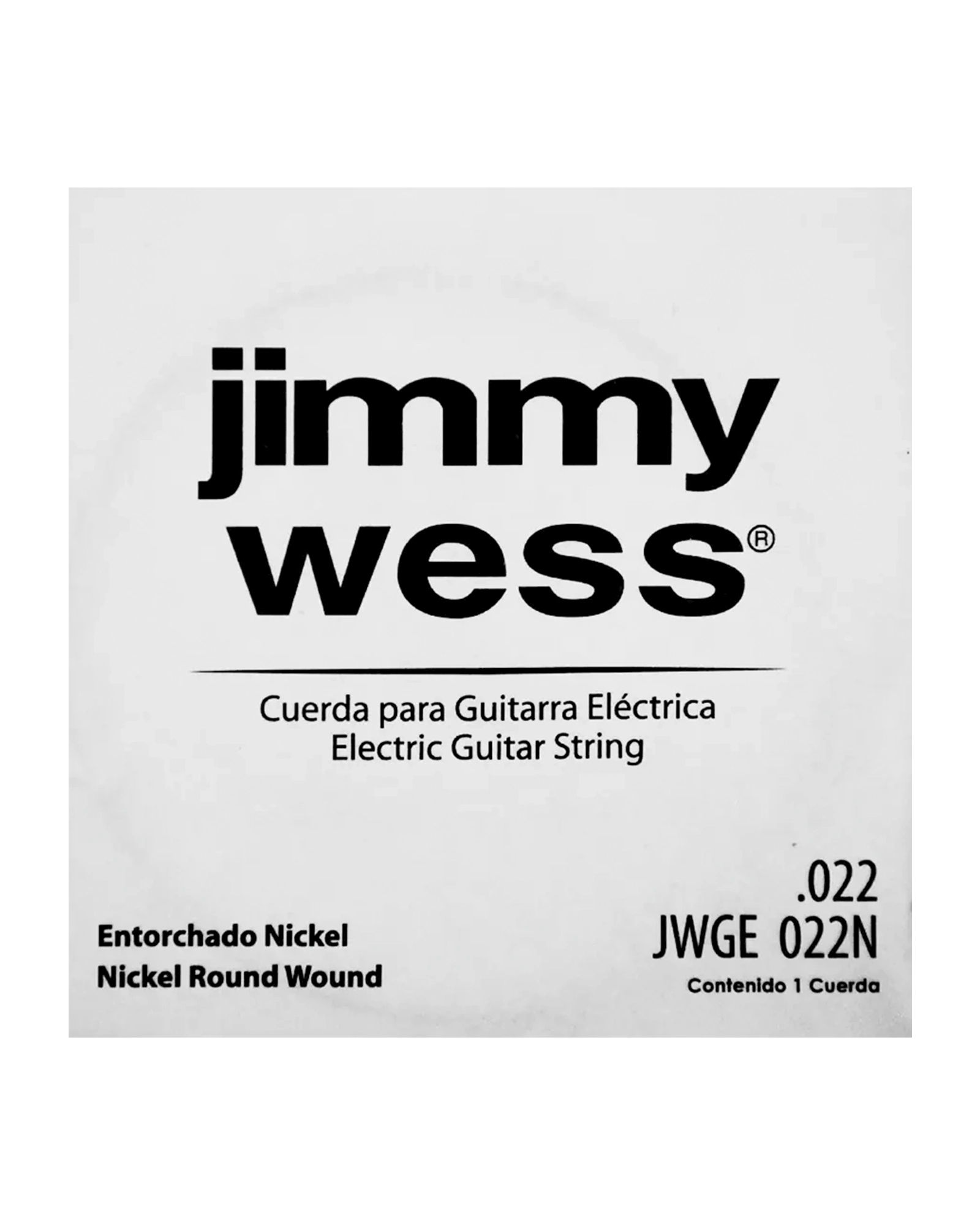Cuerda Jimmy Wess Pro JWGE-022N-6 Entorchado Acero Niquelado para Guitarra Eléctrica 0.022 (6 pzas)