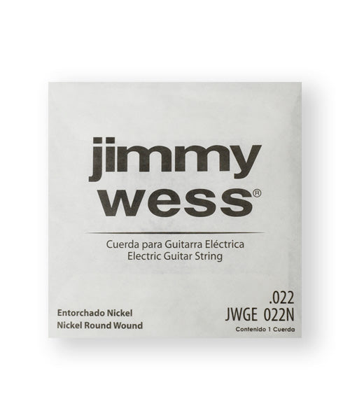 Cuerda Jimmy Wess Pro JWGE-022N-6 Entorchado Acero Niquelado para Guitarra Eléctrica 0.022 (6 pzas)