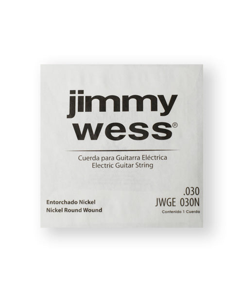 Cuerda Jimmy Wess Pro WN30 Nickel para Guitarra Eléctrica 0.030 (12 pzas)