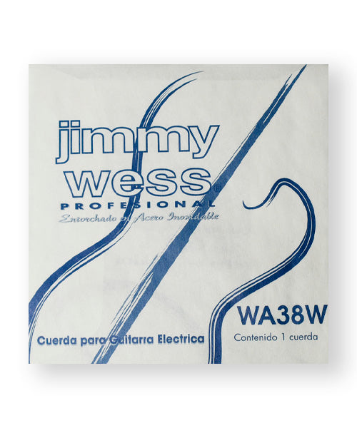 Cuerda Jimmy Wess Pro WA38 Acero para Guitarra Eléctrica Calibre 0.038 (12 pzas)