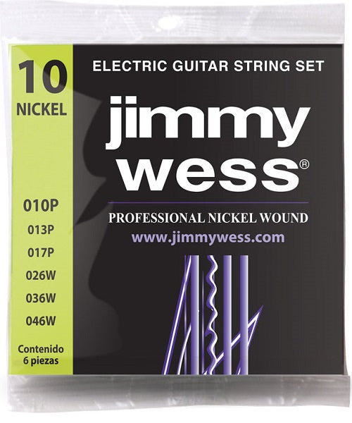 Encordadura Jimmy Wess Pro WN1010 Nickel para Guitarra Eléctrica 10-46