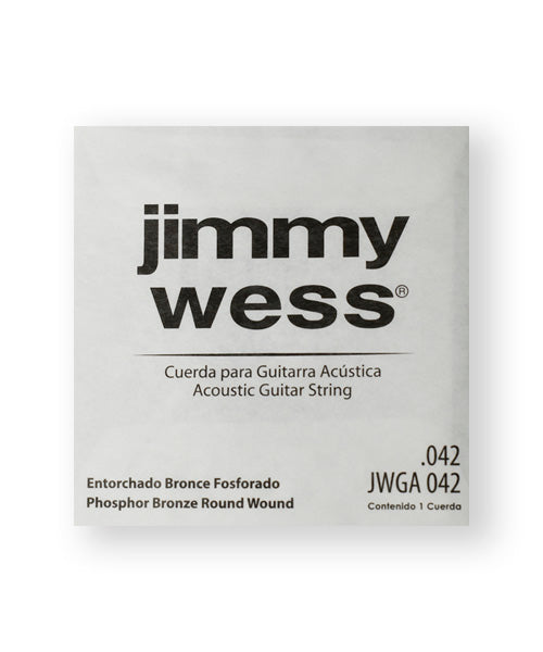 Cuerda Jimmy Wess WB42 Bronce Fosforado para Guitarra Acústica 0.042 (6 pzas)