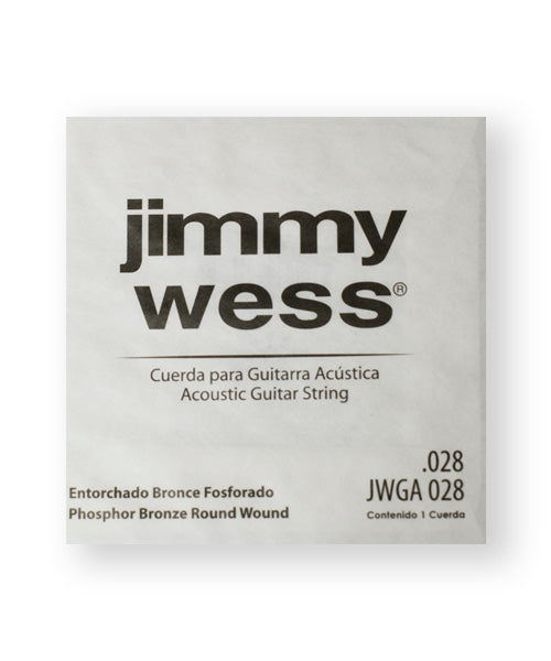 Cuerda Jimmy Wess WB28 Bronce Fosforado para Guitarra Acústica .028 (6 pzas)