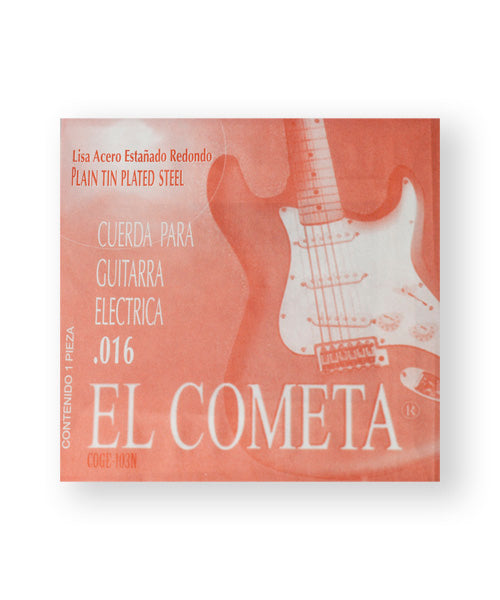 El Cometa Cuerda 103N(12) para Guitarra Eléctrica, 3A, Calibre 0.016, 12 piezas