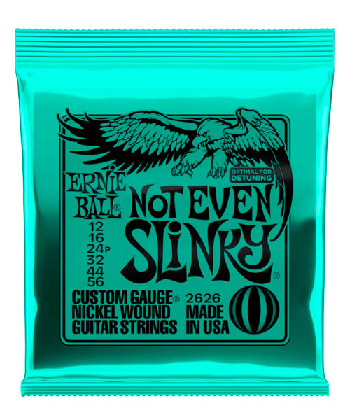 Ernie Ball Encordadura "Not Even Slinky" 2626, Guitarra Eléctrica, Nickel Wound 12-56