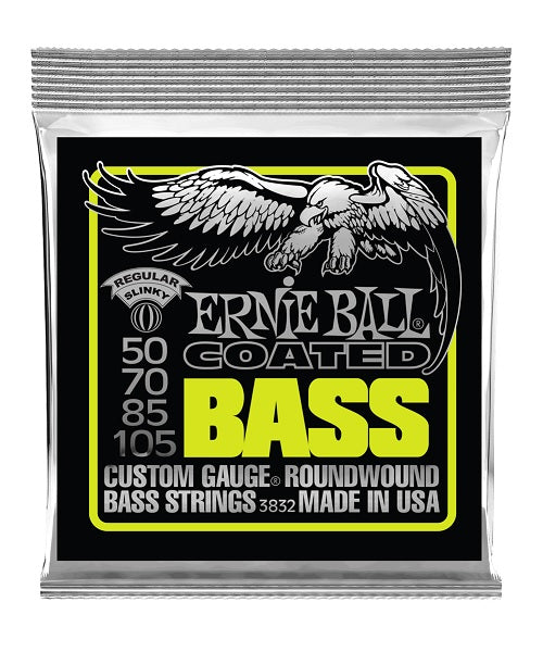 Encordadura Ernie Ball Regular Slinky Coated 3832 para Bajo Eléctrico 50-105