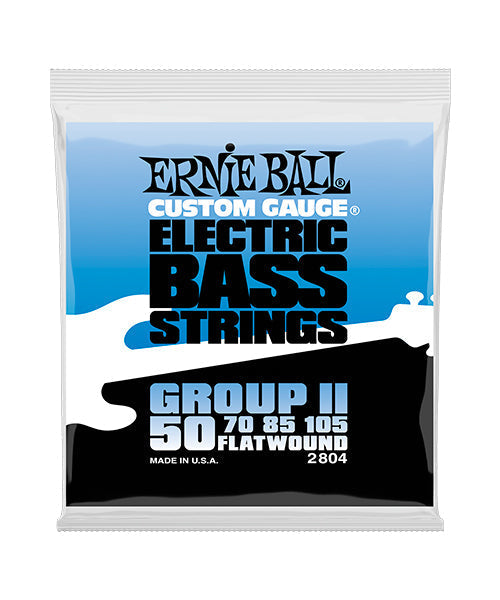 Encordadura Ernie Ball Flatwound Group II Acero Inoxidable 2804 para Bajo Eléctrico 50-105