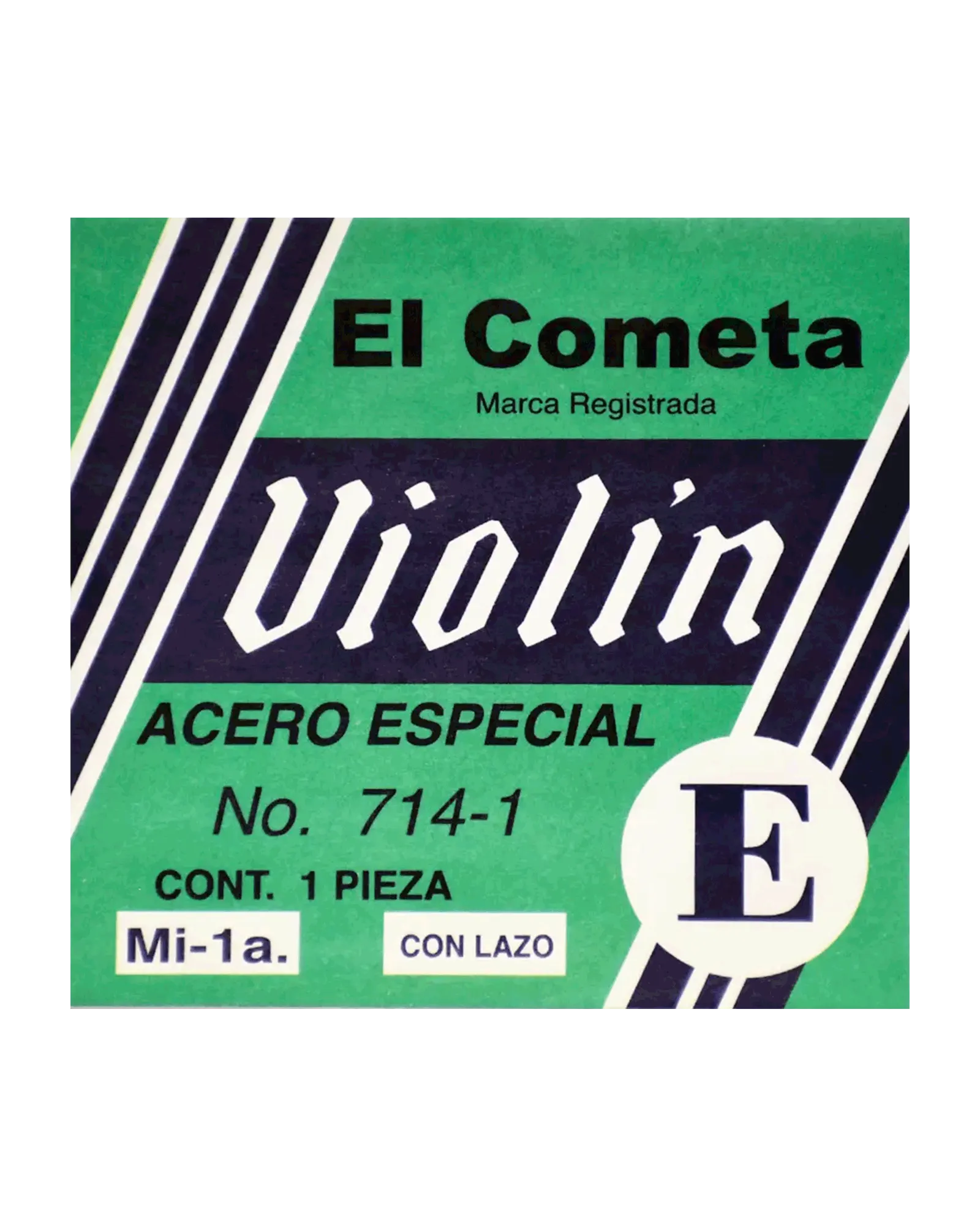 Cuerda El Cometa COVI-714-6 para Violín 4/4, 1A (E "Mi"), Acero Estañado, 6 piezas