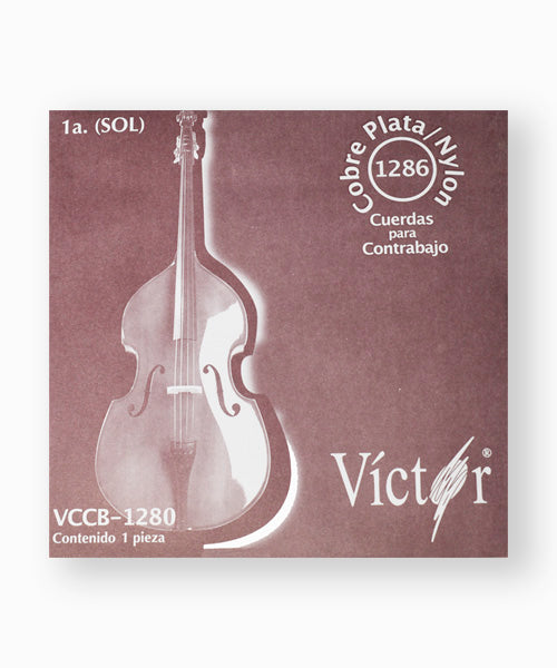 Víctor Cuerda 1280 para Contrabajo, 1A (G "Sol"), Nylon entorchado Acero