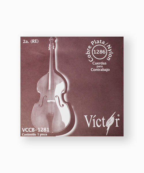 Víctor Cuerda 1281 para Contrabajo, 2A (D "Re"), Nylon entorchado Acero