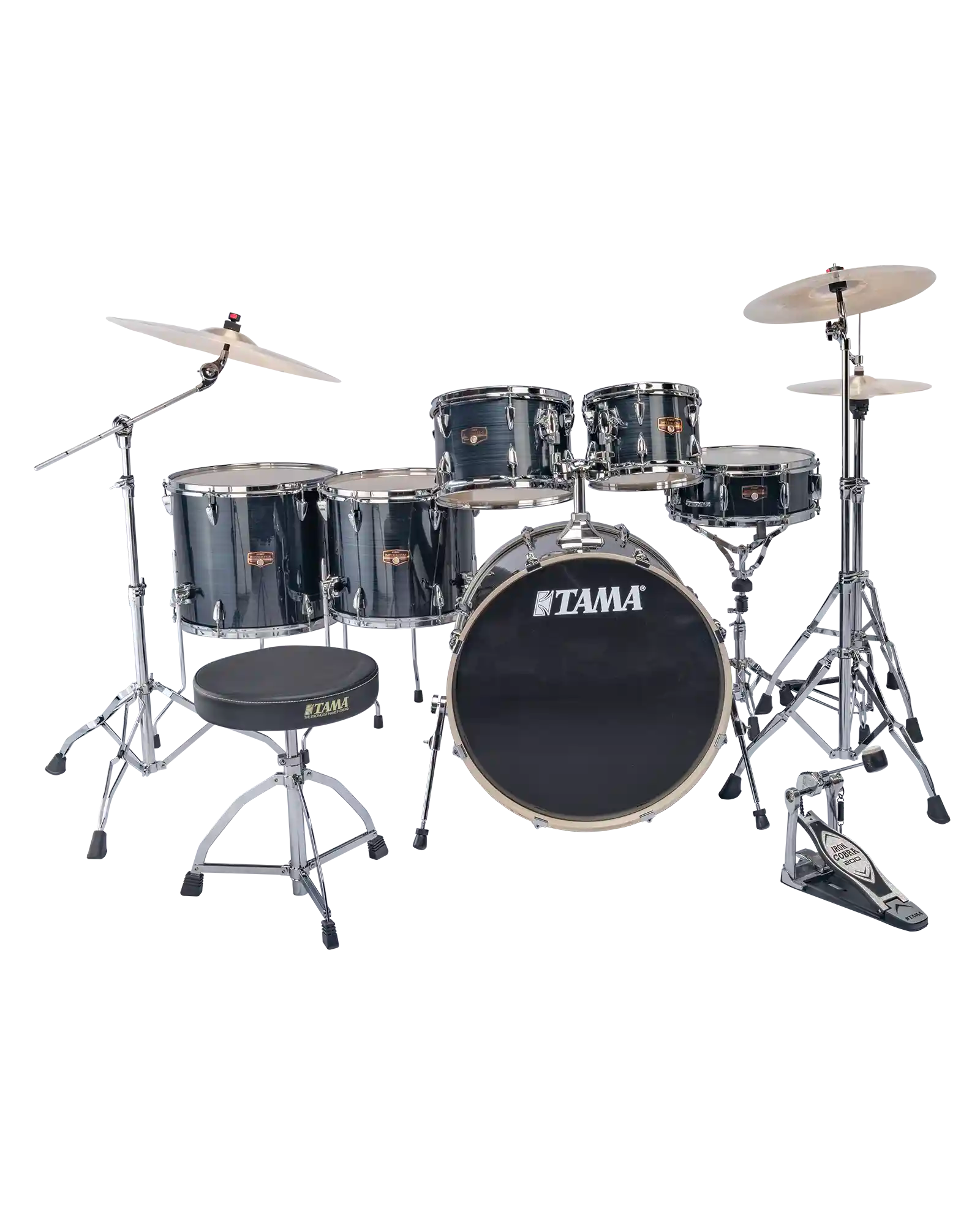 Batería TAMA Imperialstar 6 Piezas Negro Rayado con Atriles y Asiento