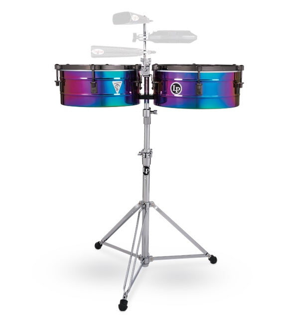 Timbales LP 14” & 15” Tony Succar Cromo Tornasol con Atril