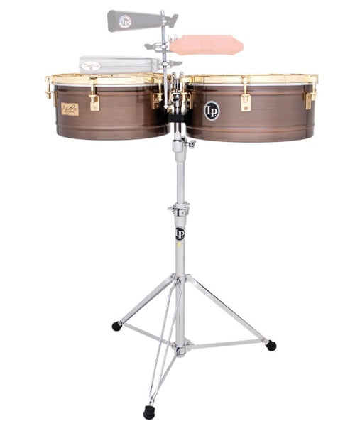 Timbales LP Karl Perazzo 14” y 15” de acero con atril