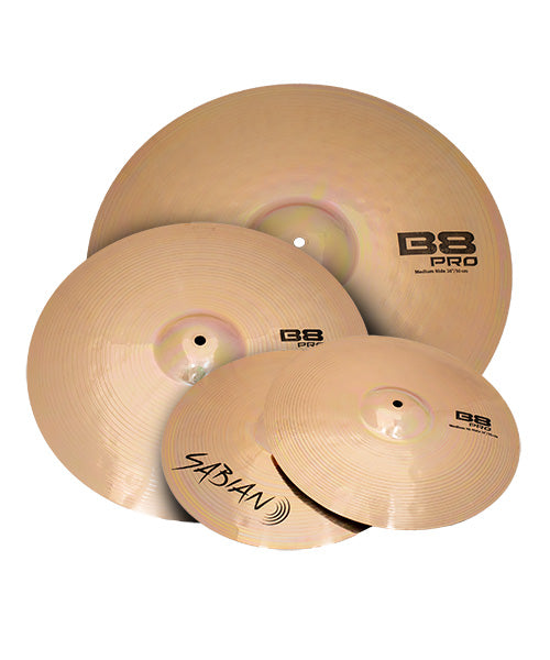 Sabian Platillos B8 Pro 14" Medium Hats/ 16" Thin Crash/ 20" Medium Ride 35003B Perfomance Set