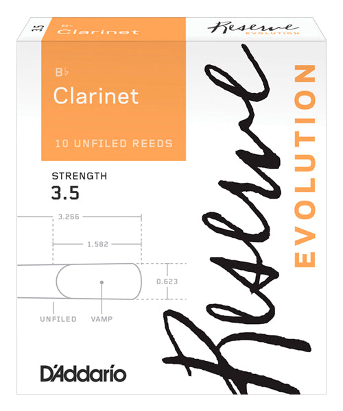 Caña D'Addario "Reserve Evolution" DCE1035(10) para Clarinete Si Bemol 3.5- Caja de 10 Piezas