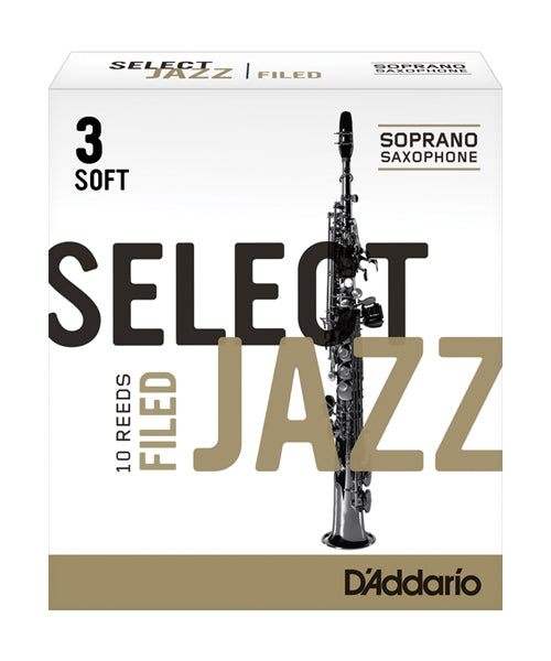 Caña D'Addario "Select Jazz Filed" RSF10SSX3S(10) para Saxofón Soprano 3S-Caja de 10 Piezas